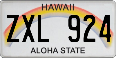 HI license plate ZXL924