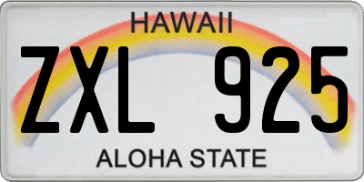 HI license plate ZXL925