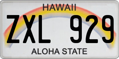 HI license plate ZXL929