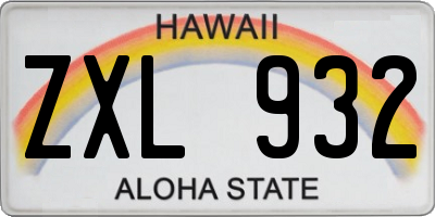 HI license plate ZXL932