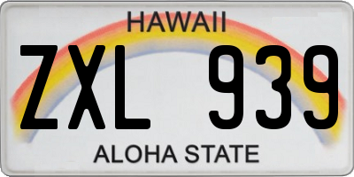 HI license plate ZXL939