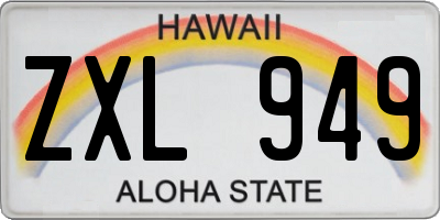 HI license plate ZXL949