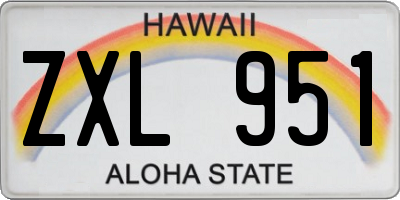 HI license plate ZXL951