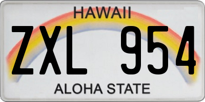 HI license plate ZXL954