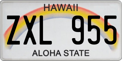 HI license plate ZXL955