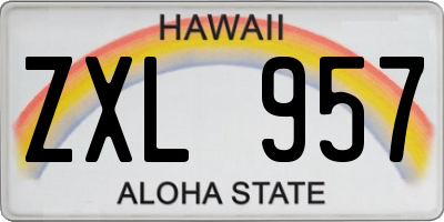 HI license plate ZXL957