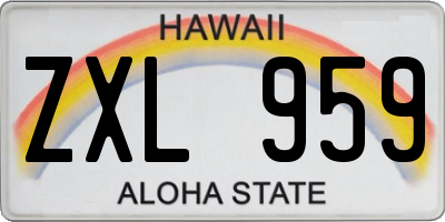 HI license plate ZXL959