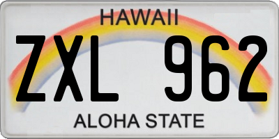 HI license plate ZXL962