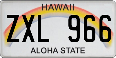 HI license plate ZXL966
