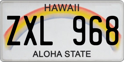 HI license plate ZXL968