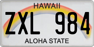 HI license plate ZXL984