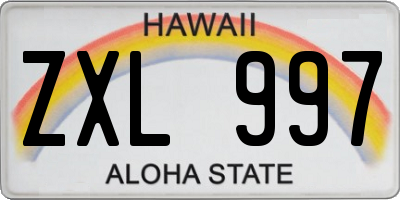 HI license plate ZXL997