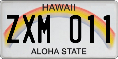 HI license plate ZXM011