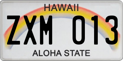 HI license plate ZXM013
