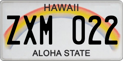 HI license plate ZXM022