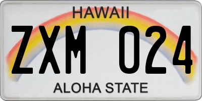 HI license plate ZXM024