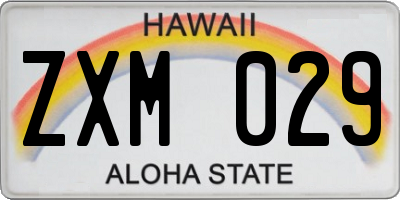 HI license plate ZXM029