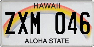 HI license plate ZXM046