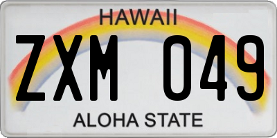 HI license plate ZXM049