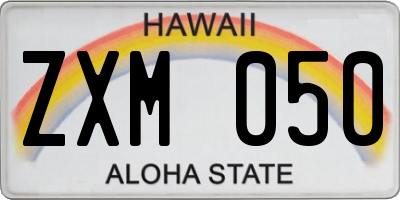 HI license plate ZXM050