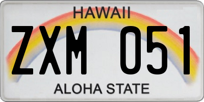 HI license plate ZXM051