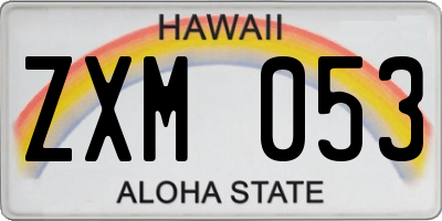 HI license plate ZXM053
