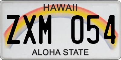 HI license plate ZXM054