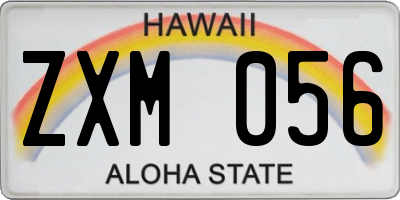 HI license plate ZXM056