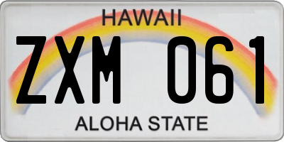 HI license plate ZXM061