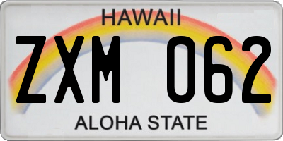 HI license plate ZXM062