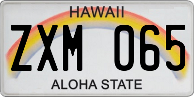 HI license plate ZXM065