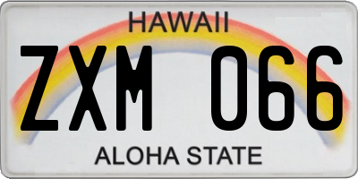 HI license plate ZXM066