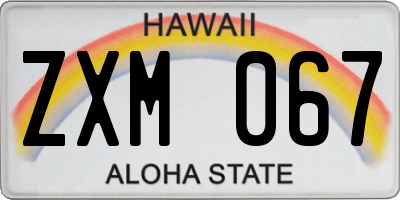 HI license plate ZXM067