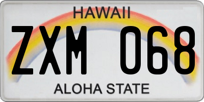HI license plate ZXM068