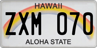 HI license plate ZXM070