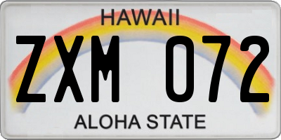HI license plate ZXM072