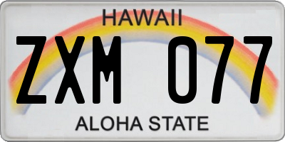 HI license plate ZXM077