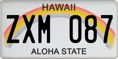 HI license plate ZXM087