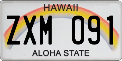 HI license plate ZXM091