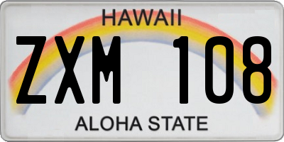 HI license plate ZXM108