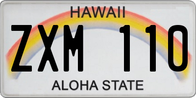 HI license plate ZXM110