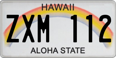 HI license plate ZXM112
