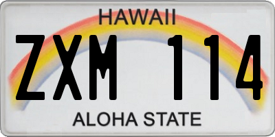 HI license plate ZXM114