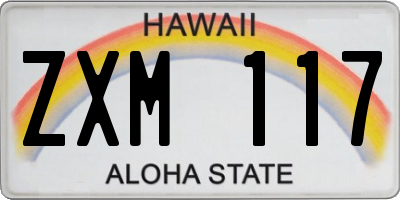 HI license plate ZXM117