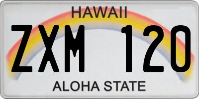HI license plate ZXM120