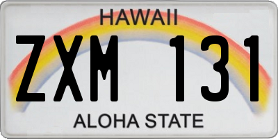 HI license plate ZXM131