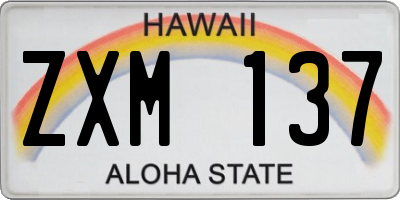 HI license plate ZXM137