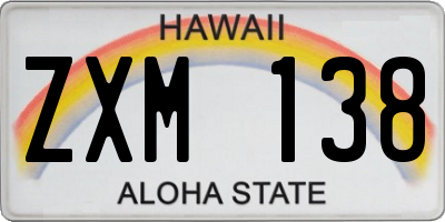 HI license plate ZXM138