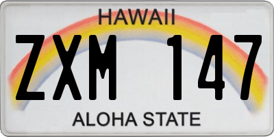 HI license plate ZXM147
