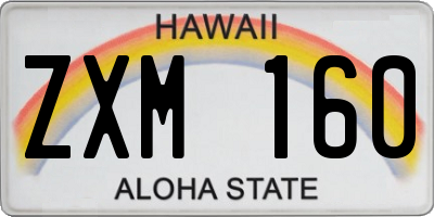 HI license plate ZXM160